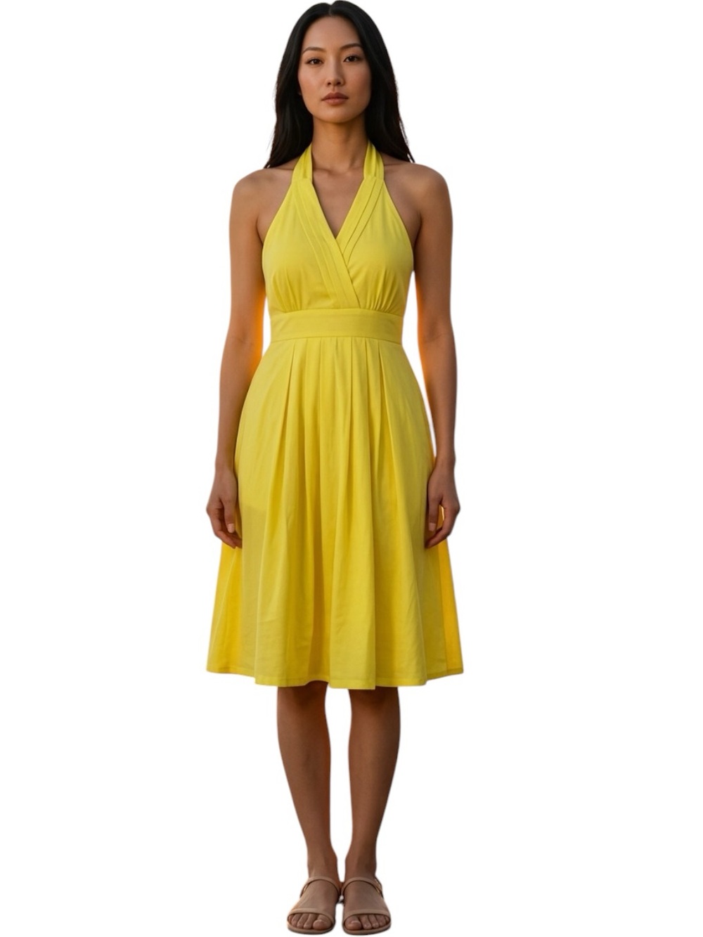 Vince Camuto Yellow Halter Dress